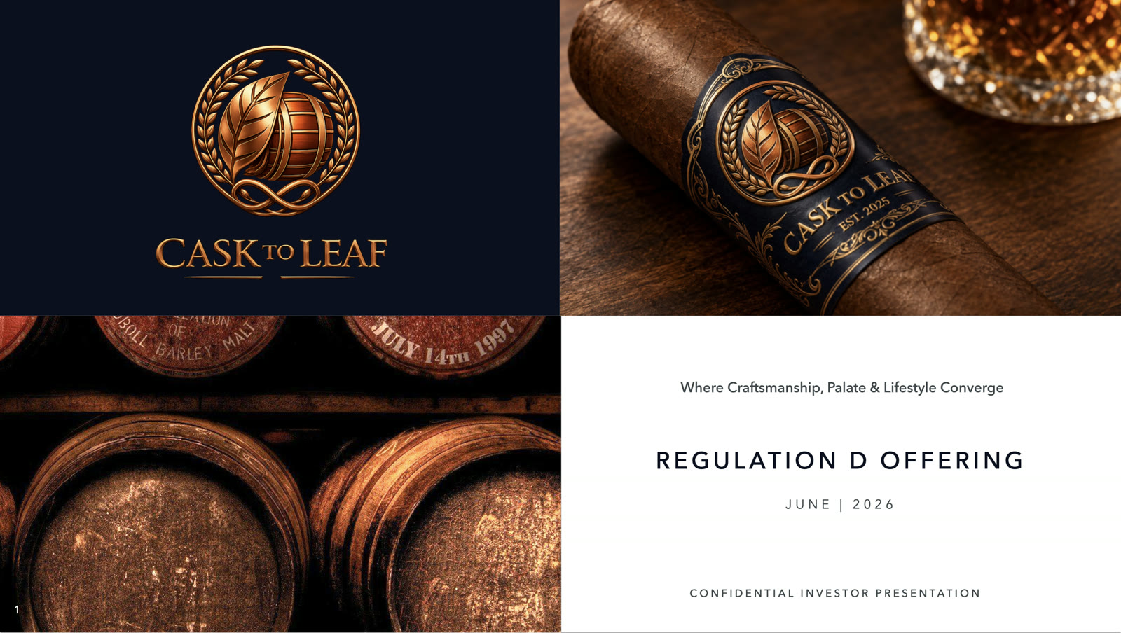 Cover of the CASK to LEAF investor presentation