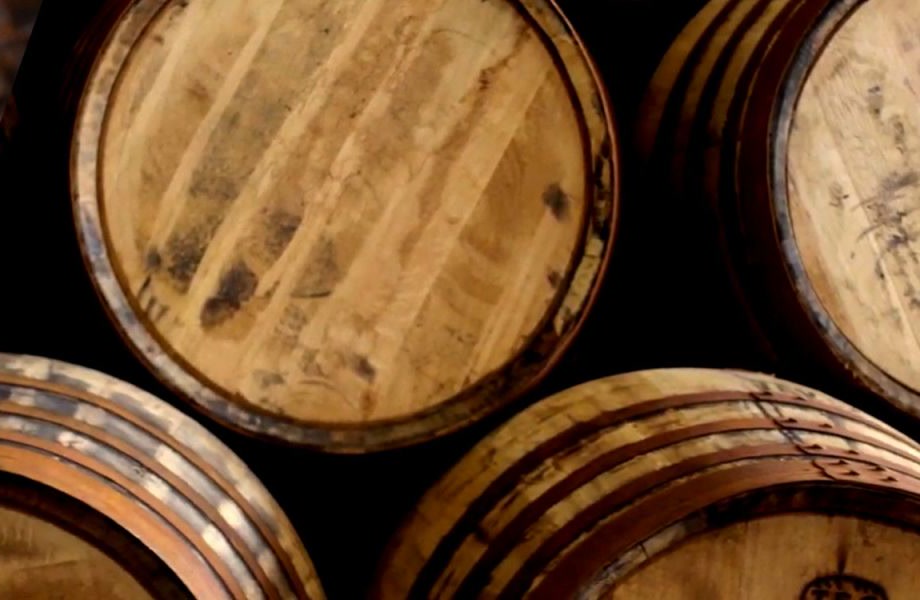 Whisky casks in a bonded warehouse